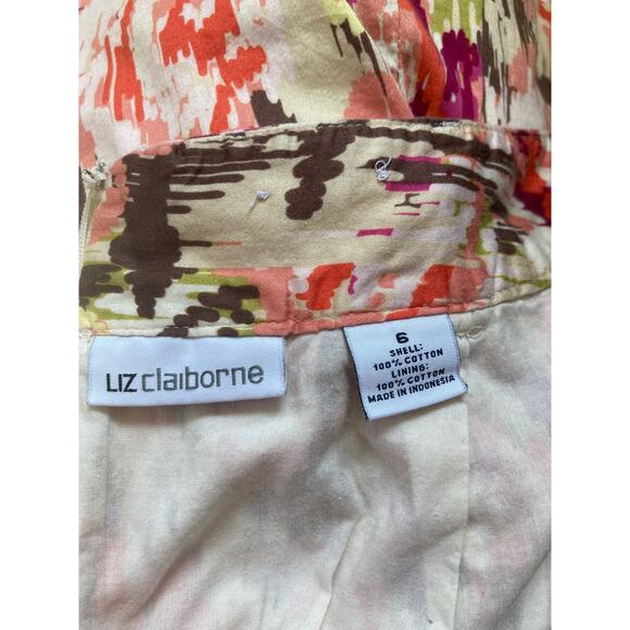 Liz Claiborne Splashy Print A-line Skirt, Size 6 - Picture 4 of 5